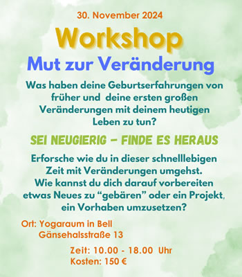 Workshop "Dein Mut zur Veränderung"